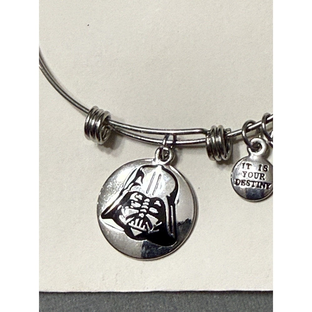 Star Wars Lucasfilm Licensed Charm Bangle Bracelet – Vader, Logo, Destiny Quote